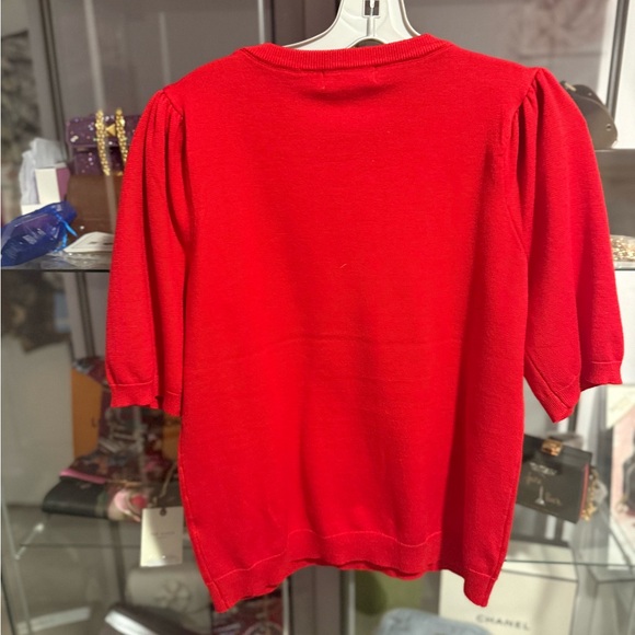 Carolyn Taylor Paris-embellished sweatshirt with short puff sleeves. New L Xl - Picture 4 of 6
